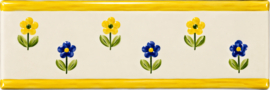 Keramische Randtegel Carcavelos Patroon | Smalle Afwerking Wandtegels | 15 x 5 cm