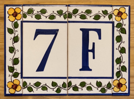 Keramische tegel / letter F (15x7,5cm)