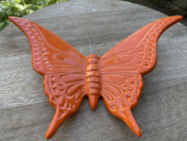 Keramische vlinder feloranje 17x23cm