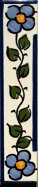 Keramische rand Lisboa / blauwe bloemen (15x3cm)