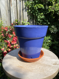 Bloempot met schotel nr.3 Millennium / lavendelblauw / groot