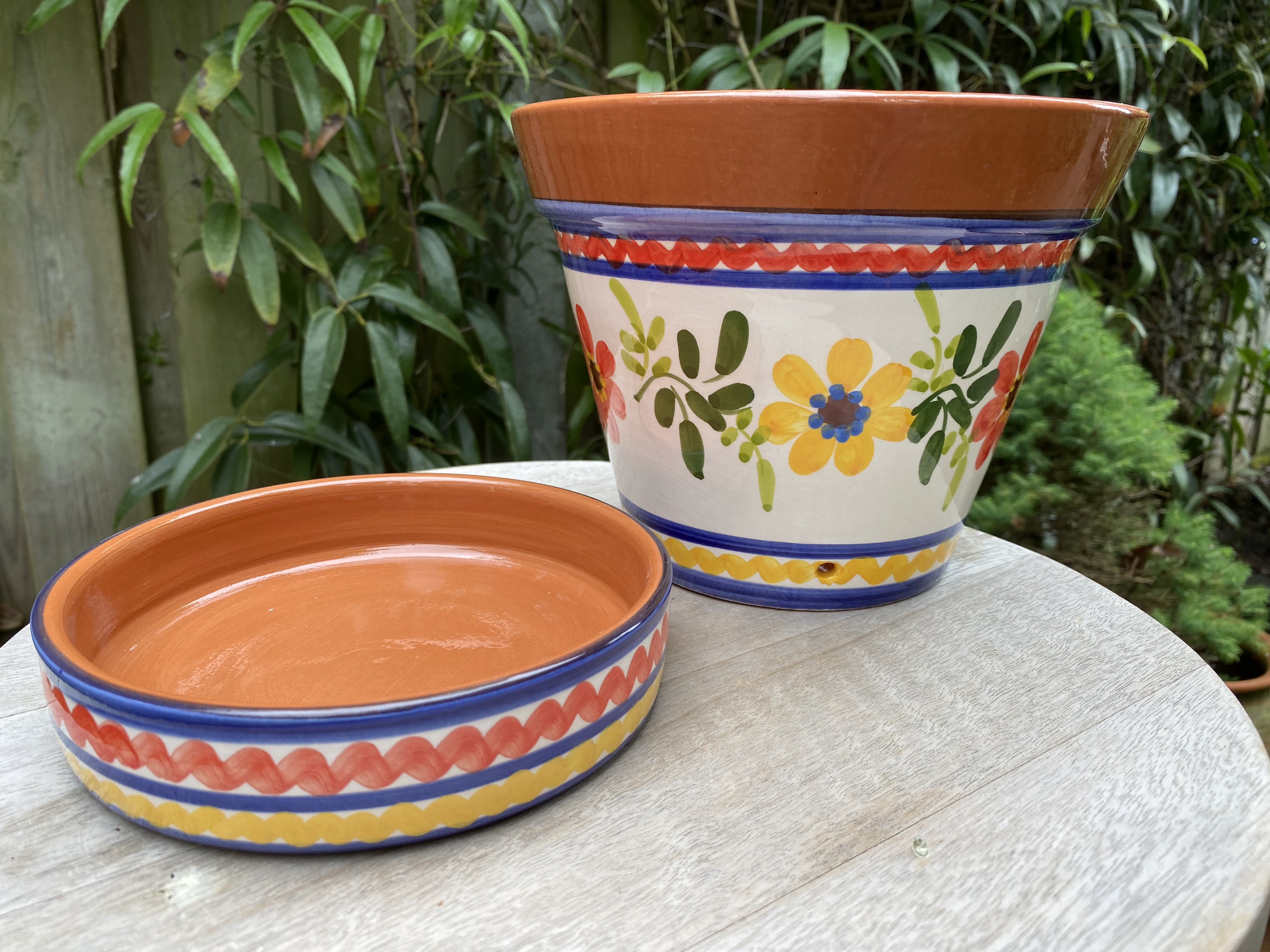Bloempot met schotel (medium)