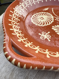 Ronde Schaal met Handgrepen | Portugees Aardewerk | Ø 26 x H 5 cm