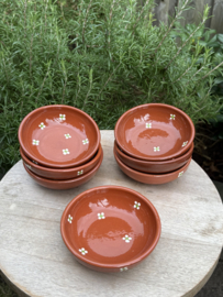 Handgemaakt Laag Rond Schaaltje | Mafra Bloemen | Portugees Aardewerk | Ø 13 x H 4 cm