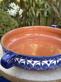 Handgemaakte Portugese Ovenschaal Rond Blauw | 2-3 Personen | Alentejo