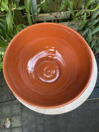 Diepe ronde saladeschaal Ø23x13cm / bruin aardewerk Barcelos collectie
