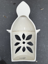 Portugese Wandlantaarn Coimbra | Handgemaakt Steengoed | Blauwe Vogel | 29 cm