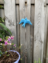 Keramische zwaluw hemelsblauw 16x12,5cm