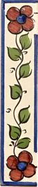 Keramische rand rode bloemen (15x3cm)