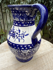 Schenkkan "Monsaraz" | Klassiek Blauw Bloemmotief | Handgemaakt Portugees Aardewerk | 1 Liter