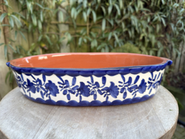 Handgemaakte Portugese Ovenschaal Ovaal Blauw | 3-4 Personen | Alentejo
