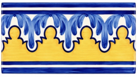 Keramische Randtegel Meco Patroon | Voor Afwerking Wandtegels | 15 x 7,5 cm