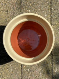 Bloempot met schotel nr.3 Millennium / zandkleur / groot