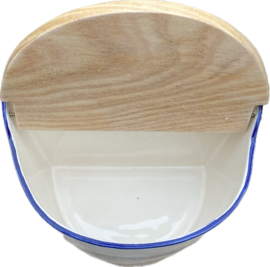 Zout pot met houten deksel / Sardines (R.99)