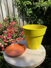 Bloempot met schotel nr.3 Millennium / felgeel / groot