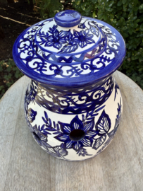 Handgemaakte Knoflookpot & Uienpot Beja | Portugees Aardewerk Blauw/Wit
