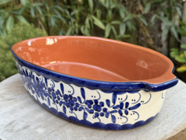 Handgemaakte Portugese Ovenschaal Ovaal Blauw | 3-4 Personen | Alentejo