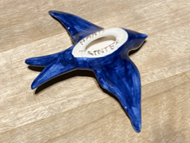 Keramische zwaluw met patroon 15,5x12cm
