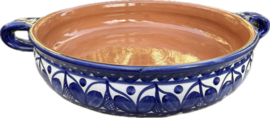 Handgemaakte Portugese Ovenschaal Rond Blauw | 2-3 Personen | Alentejo