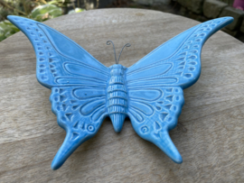 Keramische vlinder hemelsblauw 17x23cm