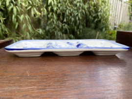 Langwerpige tapasschaal 3 vakjes 29,5x13cm / Douro Azul (R.94)