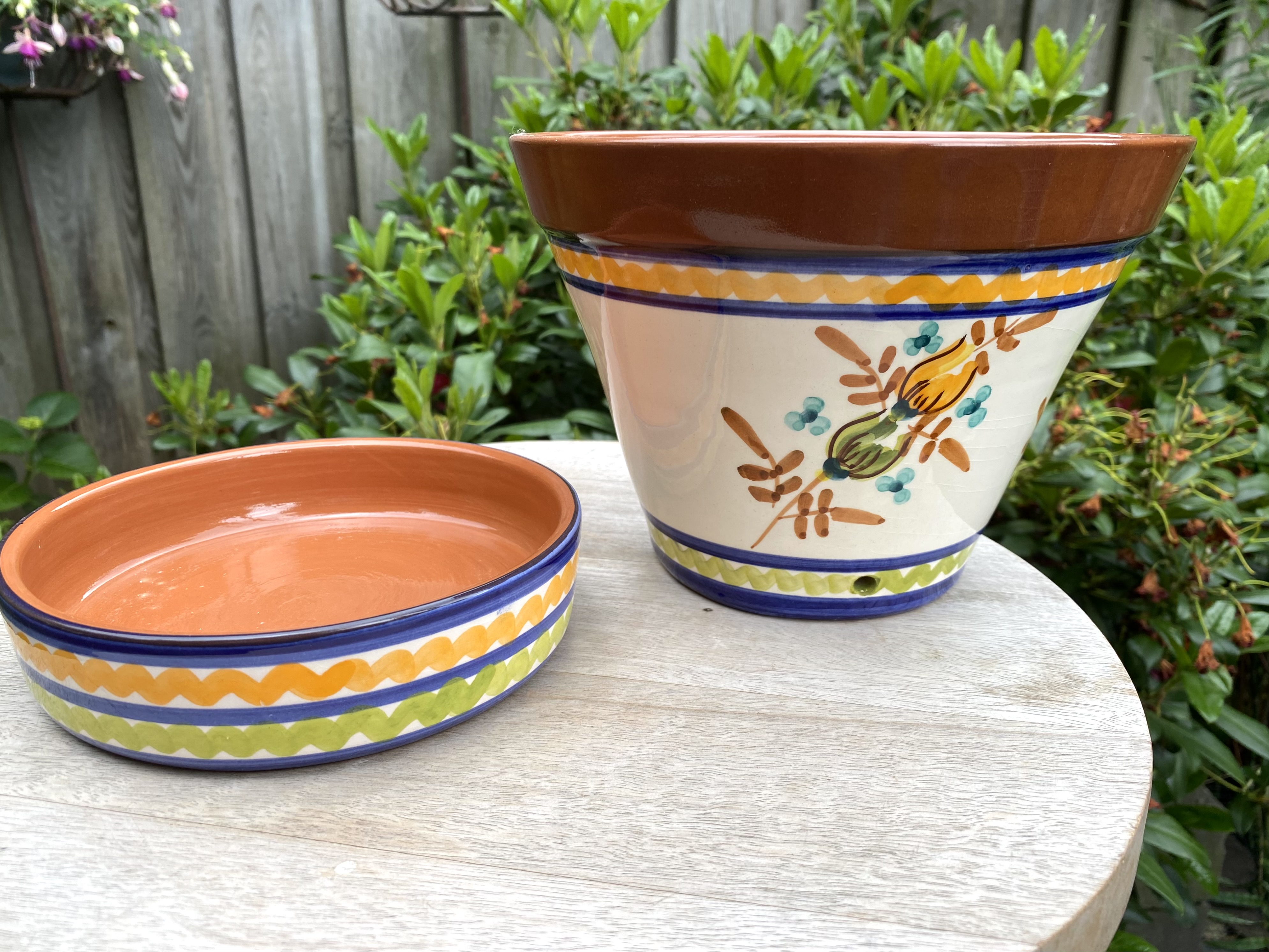 Bloempot met schotel (medium)