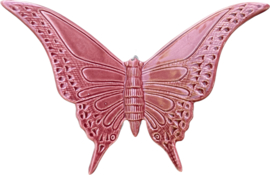 Keramische vlinder donkerroze 17x23cm