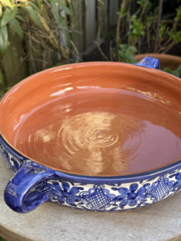 Handgemaakte Portugese Ovenschaal Rond Blauw | 2-3 Personen | Alentejo