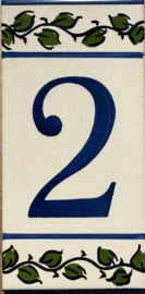 Keramische tegel Lisboa / cijfer 2 (15x7,5cm)