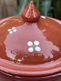 Handgemaakte Voorraadpot met Deksel | Mafra Bloemen | Portugees Aardewerk | Ø 13 x H 22 cm