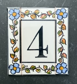 Keramische tegel Porto / cijfer 4 (15x7,5cm)