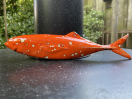 Keramische makreel oranje 23x5cm
