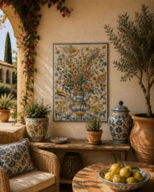 Portugees Tegeltableau Monserrate (12 tegels) | 45 x 60 cm | Handbeschilderd