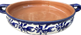 Handgemaakte Portugese Ovenschaal Rond Blauw | 2-3 Personen | Alentejo
