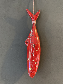 Keramische makreel rood 23x5cm