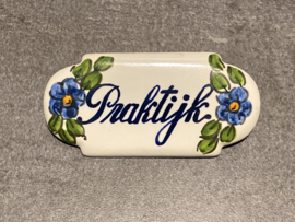 Keramisch deurbordje Praktijk (9x4,5cm)