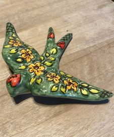 Keramische zwaluw met patroon 20x14cm