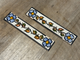 Keramische rand Porto / blauwe bloemen (15x3cm)