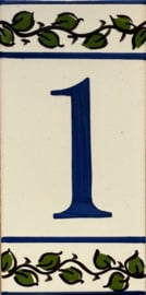 Keramische tegel Lisboa / cijfer 1 (15x7,5cm)