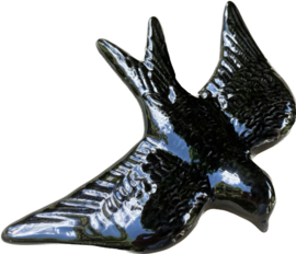 Zwaluw zwart 16x12,5cm