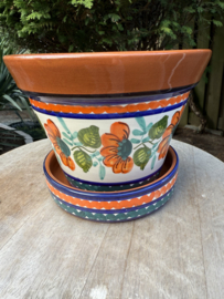 Bloempot met schotel (medium)
