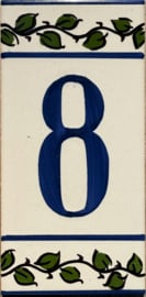 Keramische tegel Lisboa / cijfer 8 (15x7,5cm)