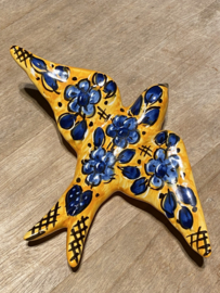 Keramische zwaluw met patroon 15,5x12cm