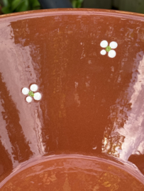 Handgemaakte Grote Conische Saladeschaal | Mafra Bloemen | Portugees Aardewerk | Ø 31 x H 10 cm