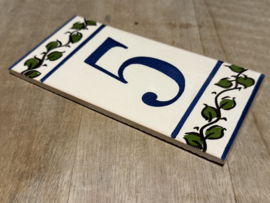Keramische tegel Lisboa / cijfer 5 (15x7,5cm)