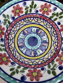 Ronde Diepe Schaal Ø 22 cm | Handbeschilderd Portugees Aardewerk | Bloemmotief