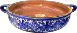 Handgemaakte Portugese Ovenschaal Rond Blauw | 2-3 Personen | Alentejo
