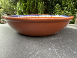 Lage Serveerschaal Ø 22 cm | Handbeschilderd Portugees Aardewerk | Blauw met Citroenen
