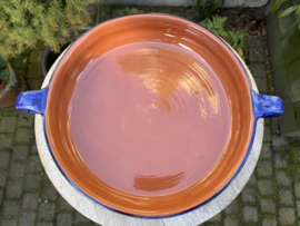 Handgemaakte Portugese Ovenschaal Rond Blauw | 2-3 Personen | Alentejo