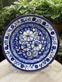 Bord blauw wit Ø24cm (jc-p4)